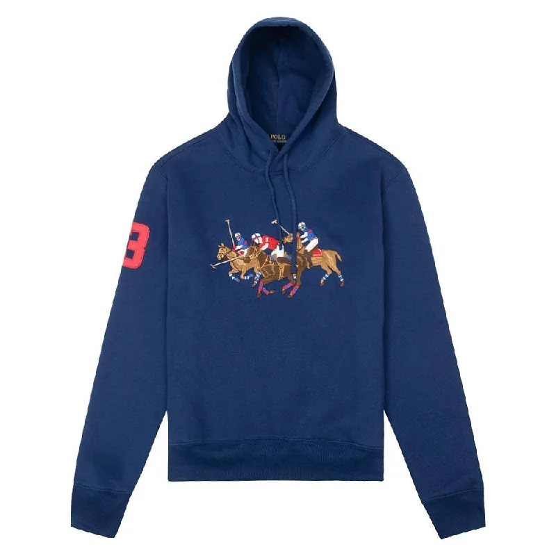 quirky abstract hoodies -Triple Pony Hoodie | Navy