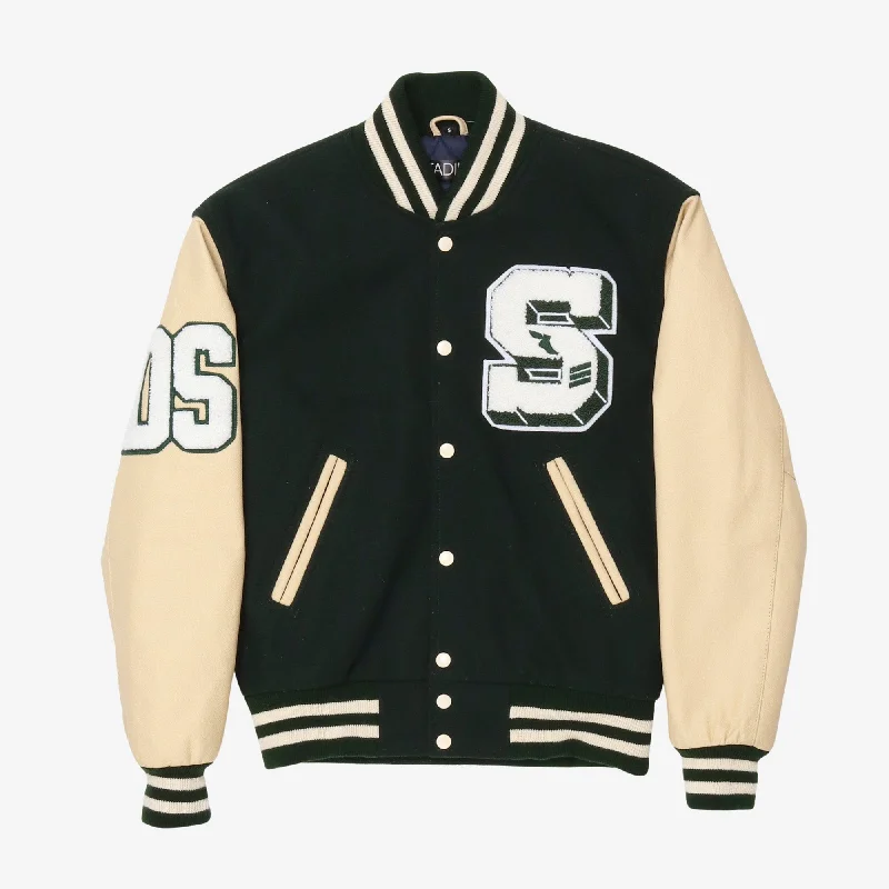 handy softshell jackets -Lettermans Varsity Jacket