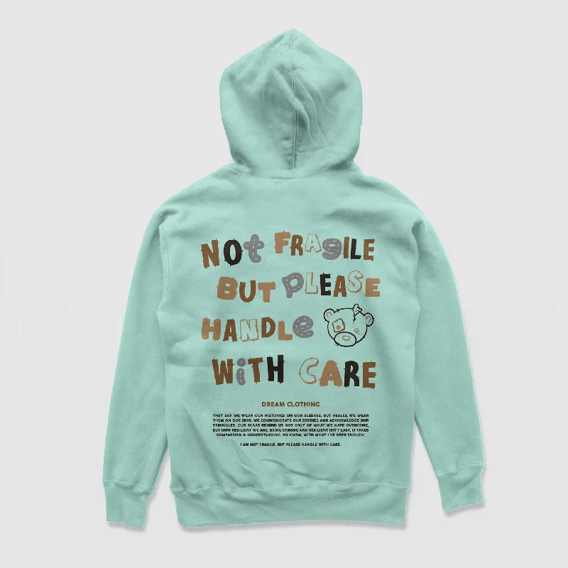 thick pattern hoodies -Not Fragile But Please Handle With Care Hoodie (Mint)