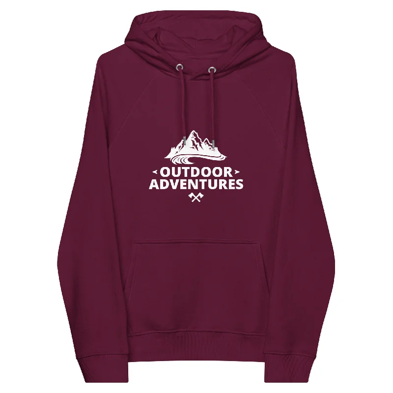 quirky abstract hoodies -Outdoor Adventure - Unisex eco raglan hoodie