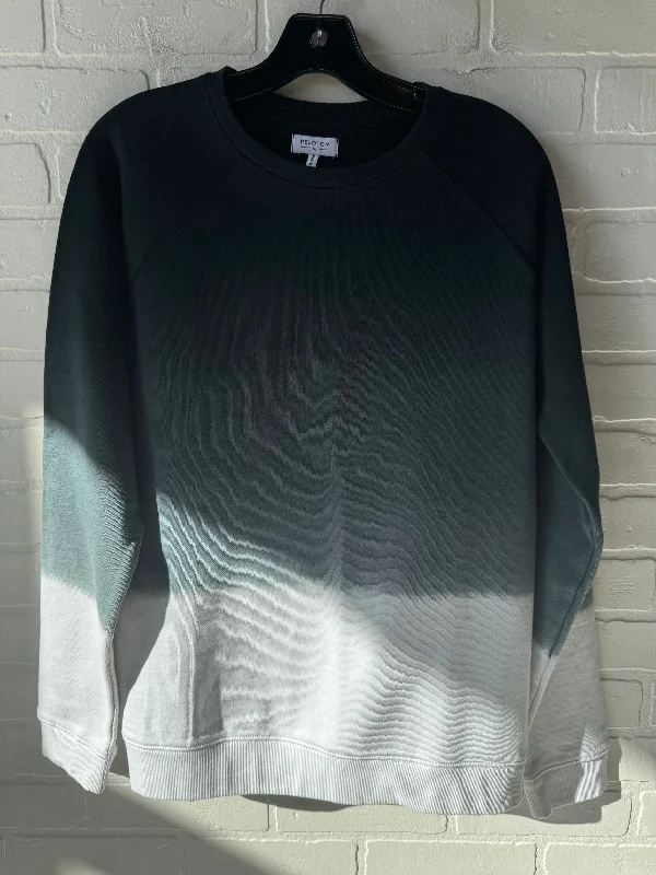 wild geometric sweatshirts -Athletic Sweatshirt Crewneck By peloton In Green & White, Size: M