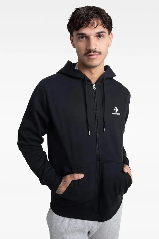 rugged art hoodies -Star Chevron Fullzip Hoodie Black