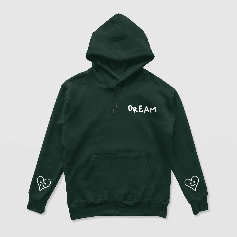 rugged design hoodies -Heart On My Sleeve Basic Hoodie (Forest Green)