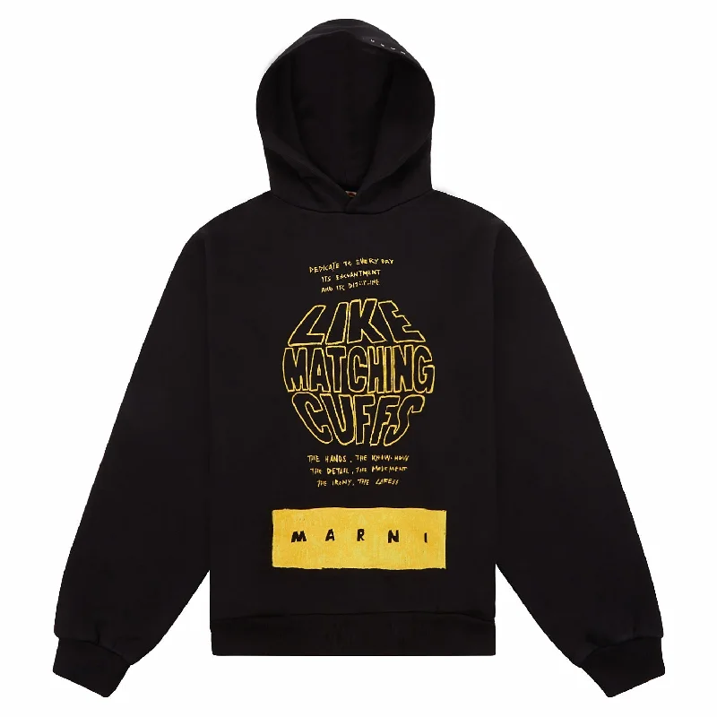 soft vibe hoodies -Cuffs Brushed Hoodie | Black