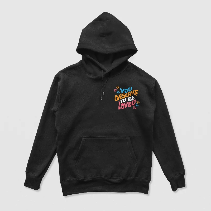 thick design hoodies -You Deserve To Be Loved Black Hoodie (Día de Muertos)