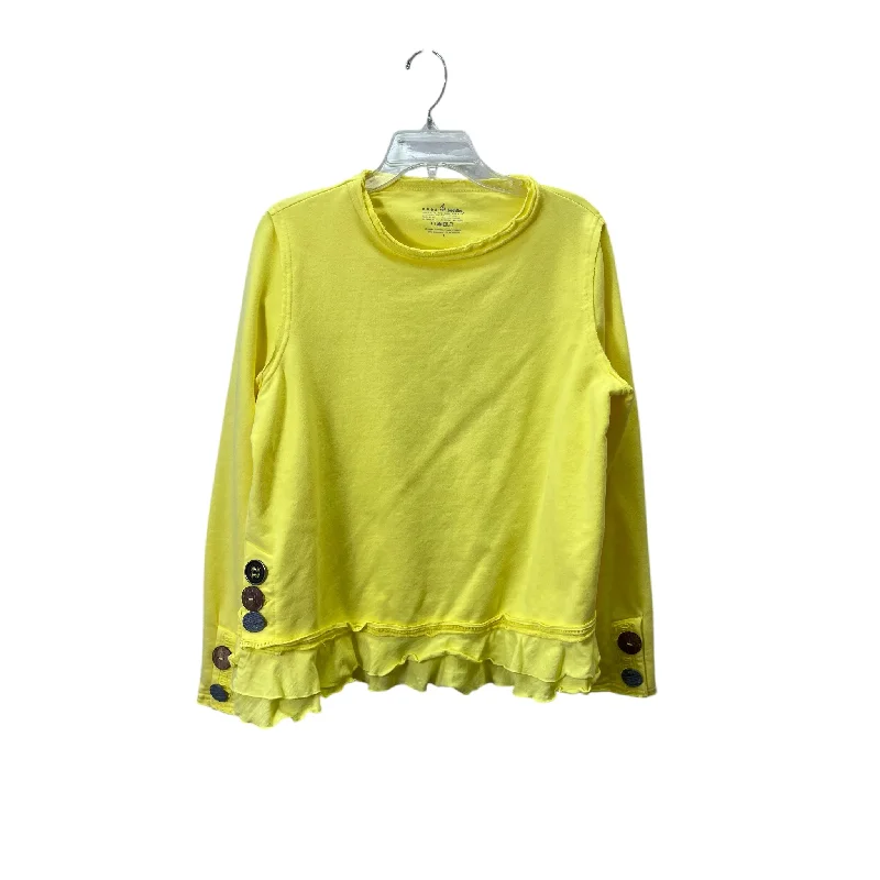 curvy sweatshirts women -Athletic Sweatshirt Crewneck By Neon Buddha In Yellow, Size:L