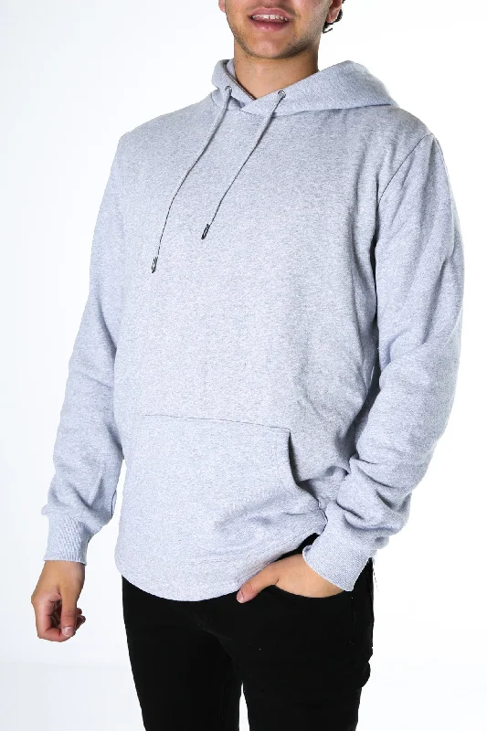 brainy pattern hoodies -Curved Hem Hoody Grey Marle