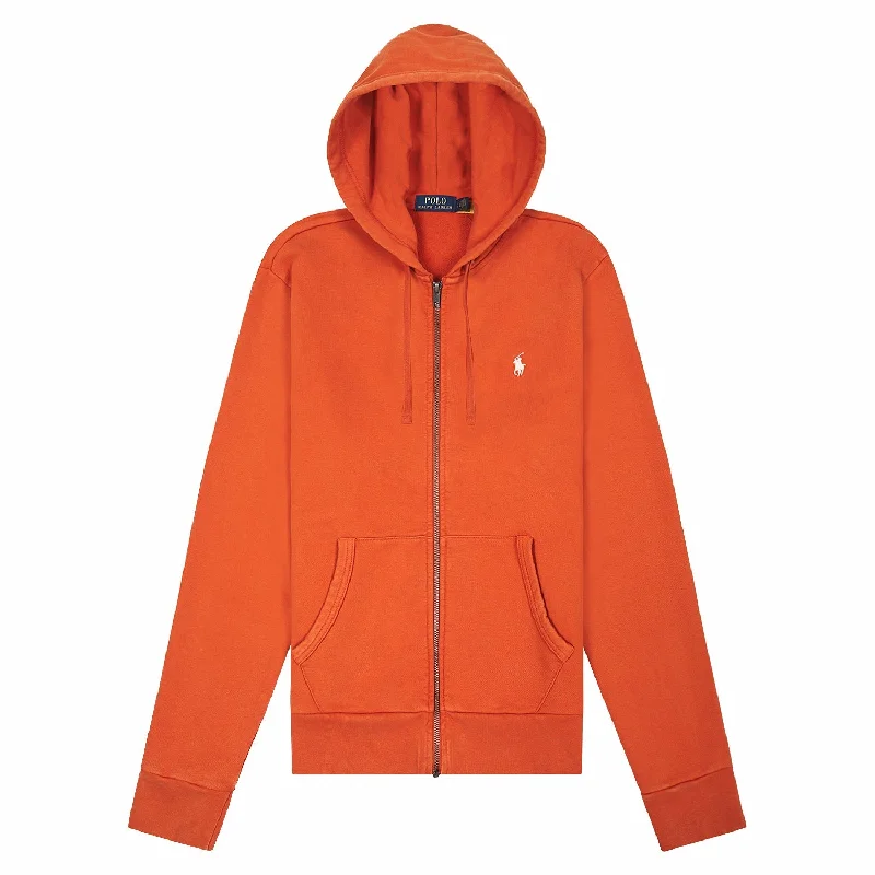 swell vibe hoodies -Loopback Zip-Down Hoodie | College Orange