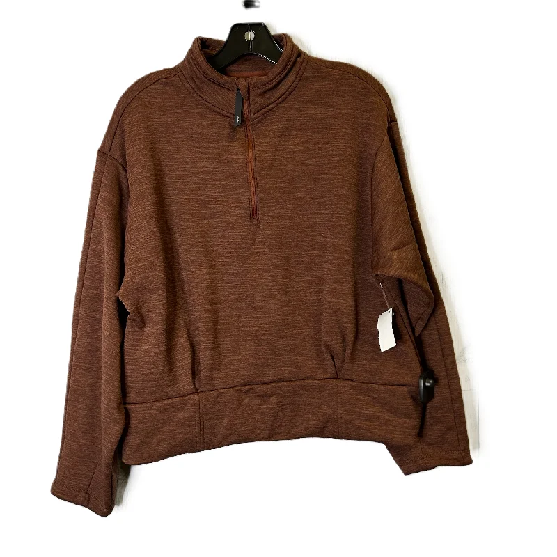 throwback sweatshirts 80s vibe -Athletic Sweatshirt Collar By Athleta In Brown, Size: L