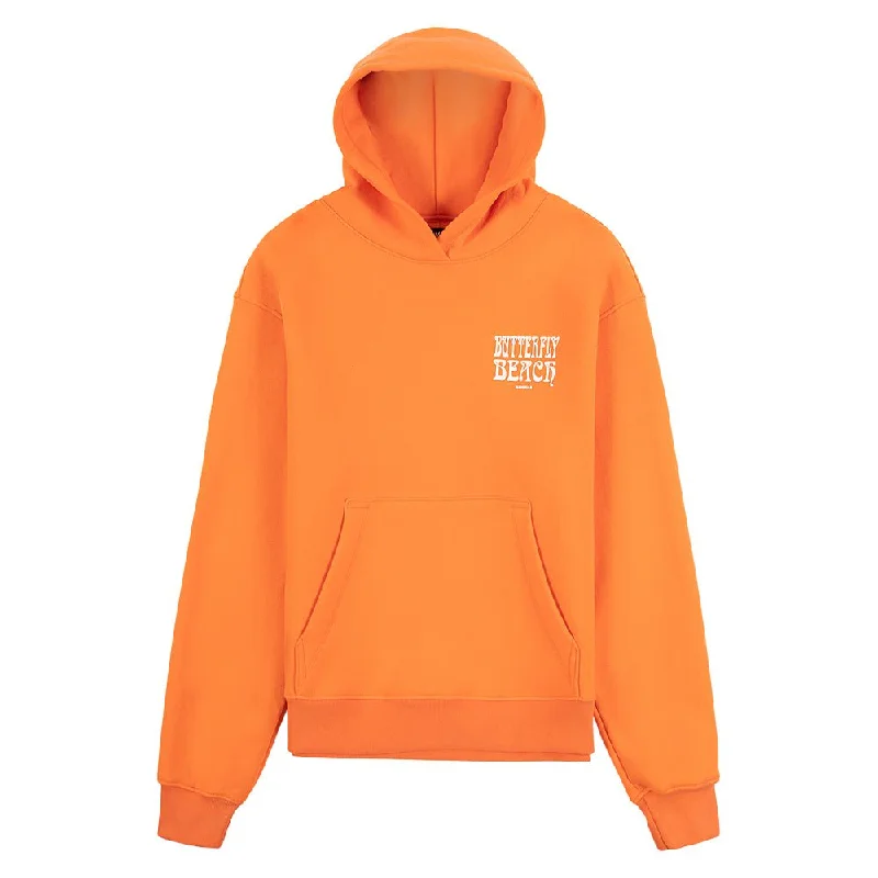 care print hoodies -Butterfly Beach Hoodie | Orange