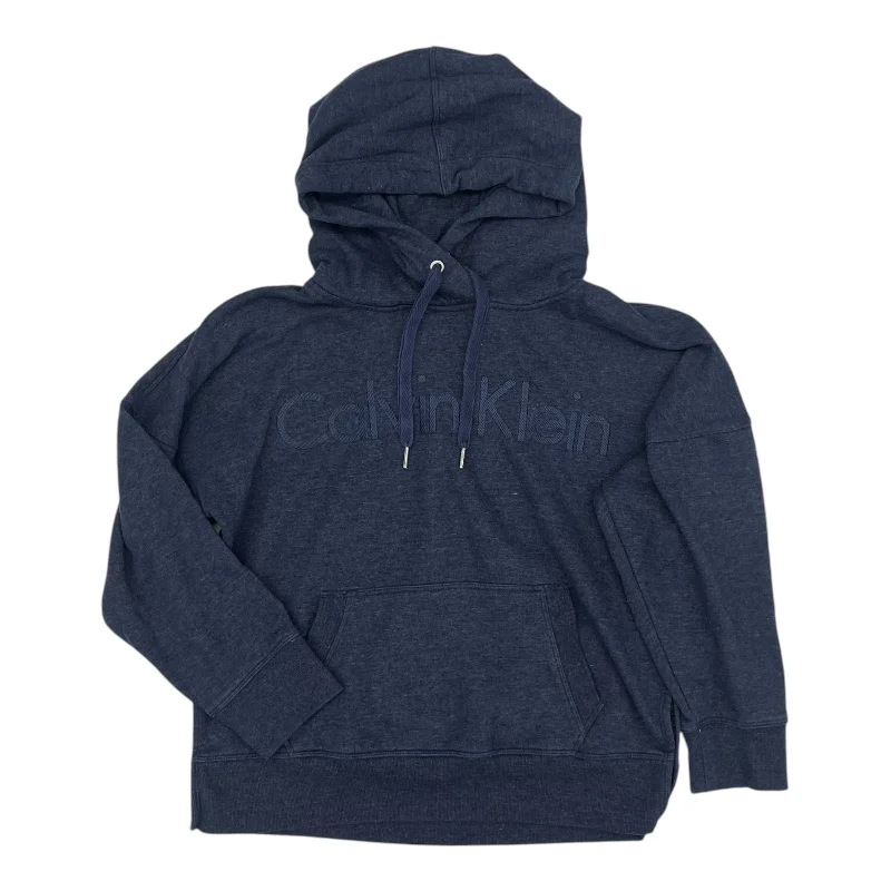 earthy sweatshirts boho -Sweatshirt Hoodie By Calvin Klein In Navy, Size:M