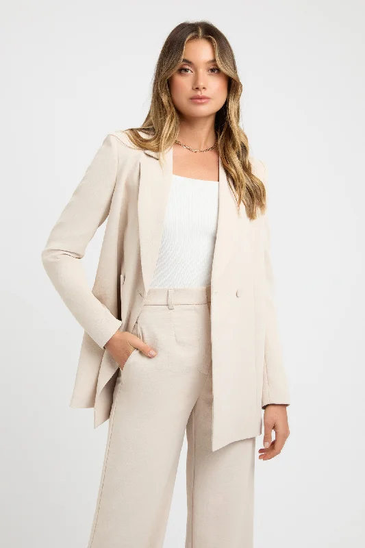 multi-tone suede jackets -Oyster Oversized Blazer