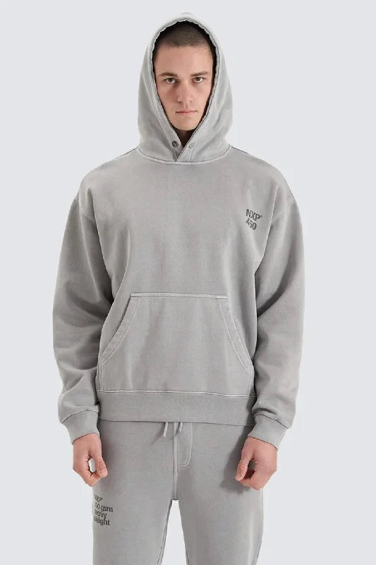 sketch art hoodies -Core Line Heavy Box Fit Hooded Sweater Pigment Alloy