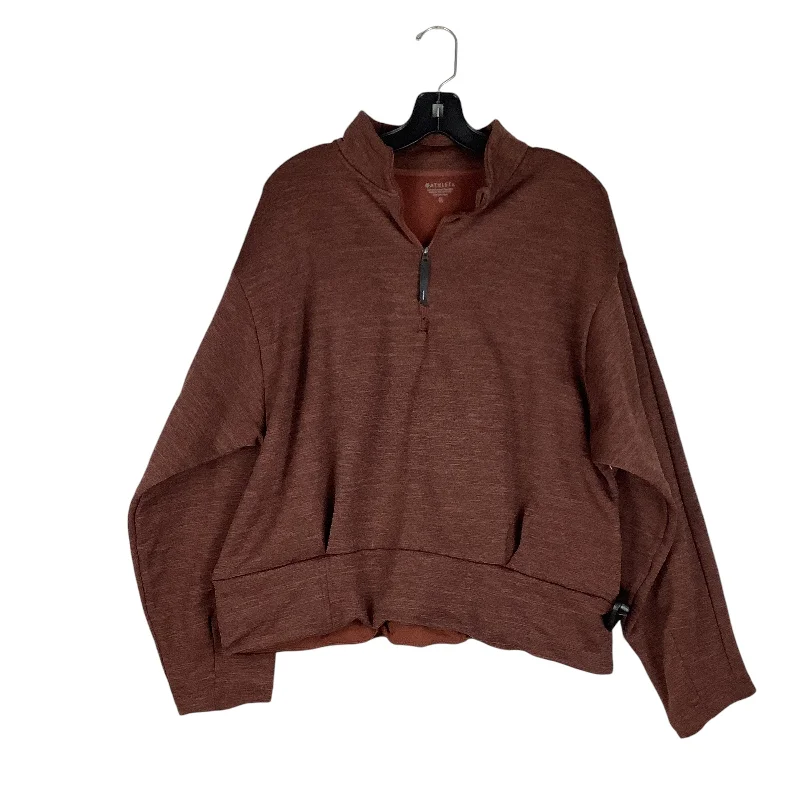 kin floral sweatshirts -Athletic Sweatshirt Collar By Athleta In Brown, Size: Xl