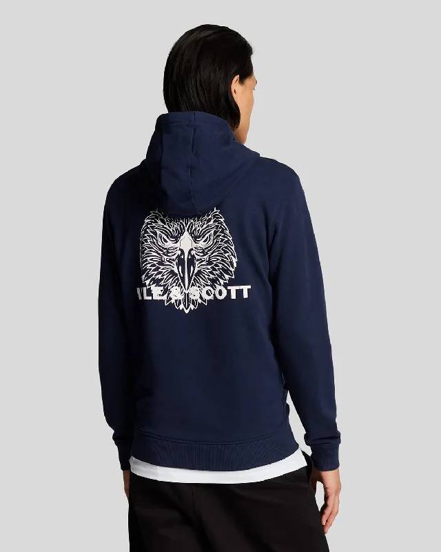 gradient vibe hoodies -Eagle Head Pullover Hoodie