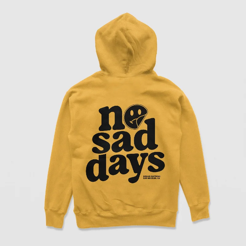 roam art hoodies -No Sad Days Hoodie (Mustard)