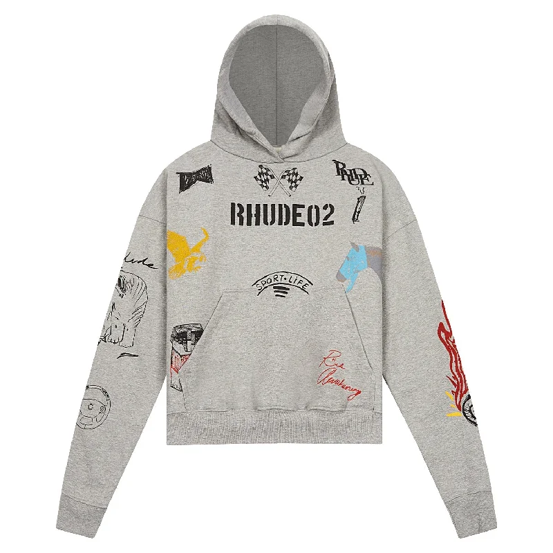 merry print hoodies -Scribble Hoodie | Heather Grey