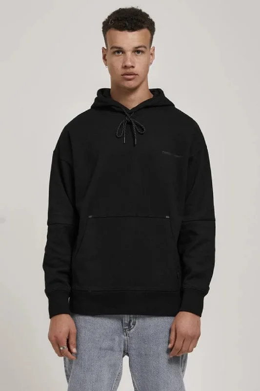 hula art hoodies -Underground Slouch Pull On Hood Black