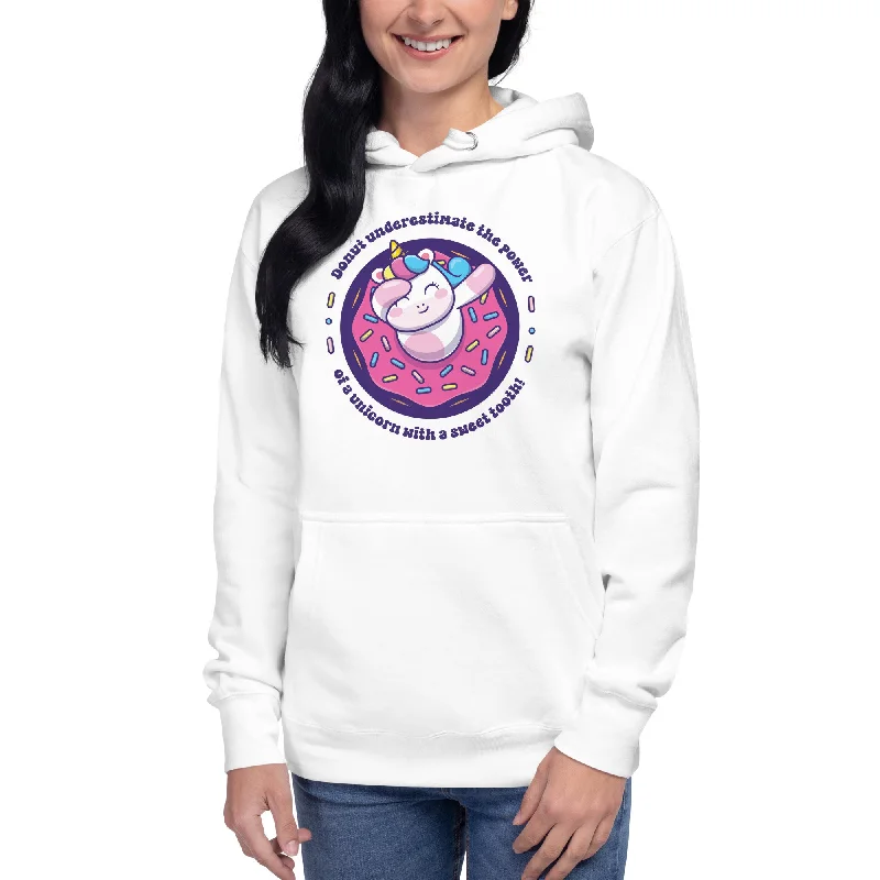 bold pattern hoodies -Donut Unicorn Women Hoodie