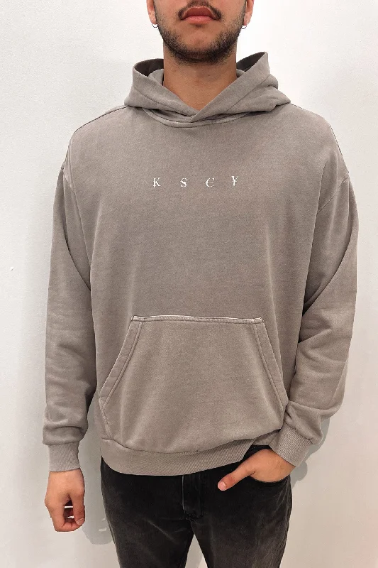 swell art hoodies -Cordero Relaxed Hooded Sweater Pigment Elephant Grey