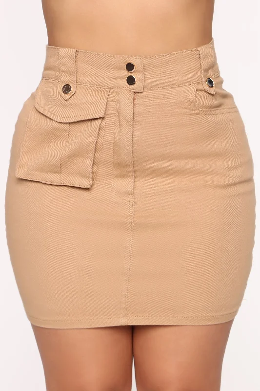 snug short skirts -snug short skirts -Blaire Cargo Mini Skirt - Khaki