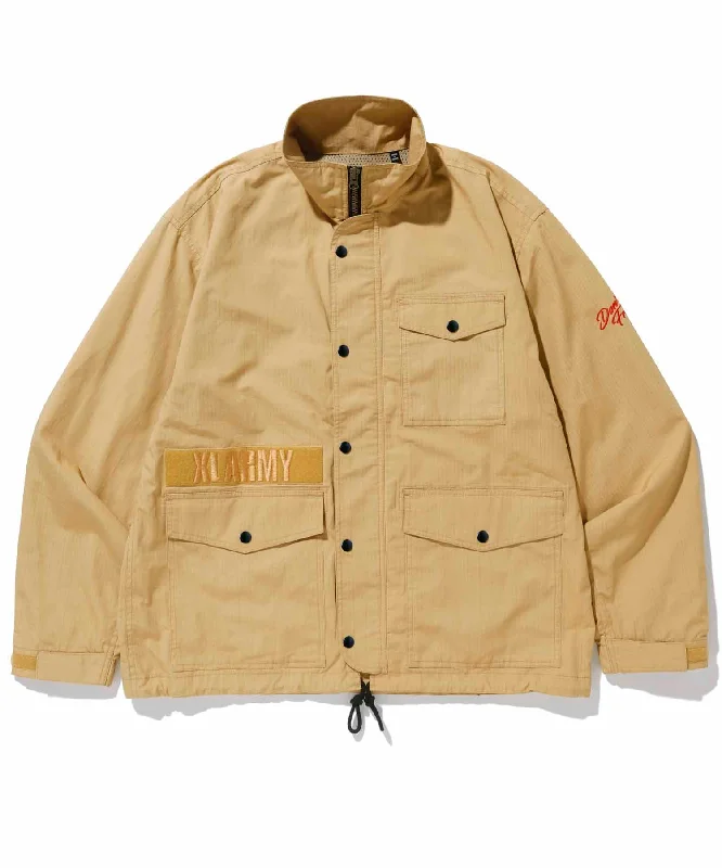 hooded anorak jackets -MILITARY RIPSTOP JACKET