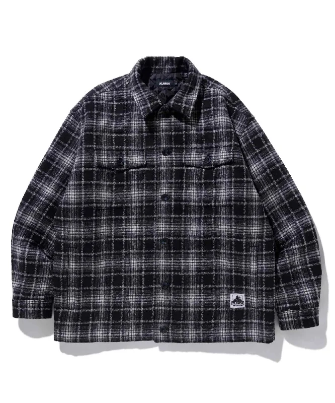 short denim jackets -TWEED CHECK JACKET