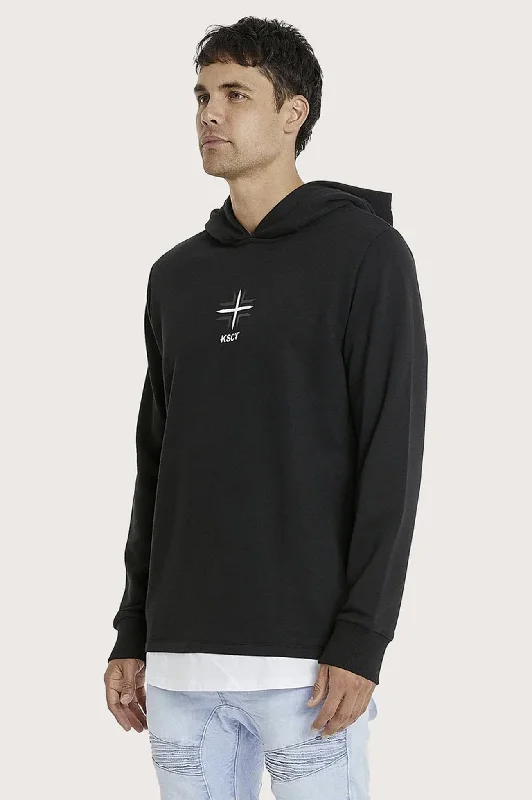 quirky art hoodies -The Saint Hoody Jet Black