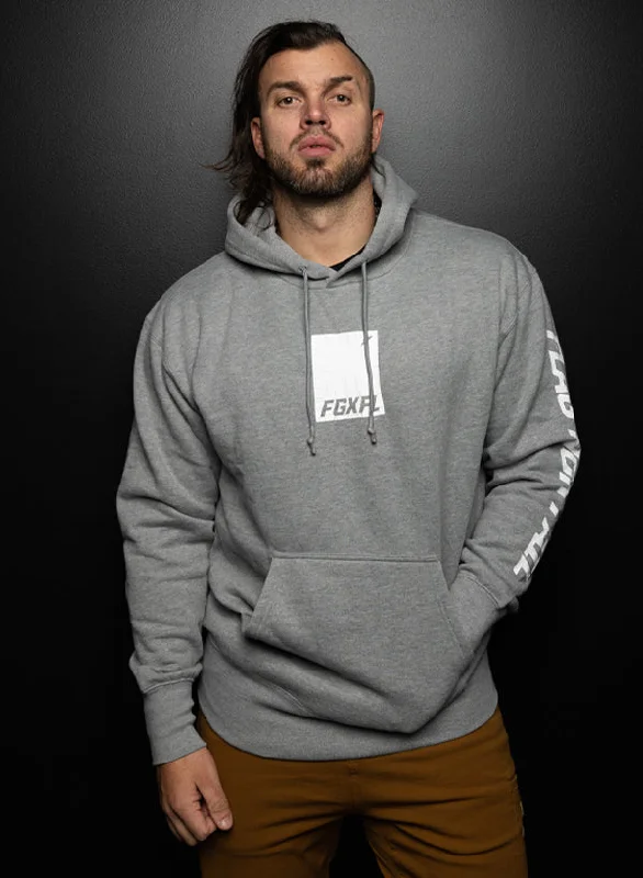 retro pixel hoodies -KNOCKOUT PULLOVER - GREY