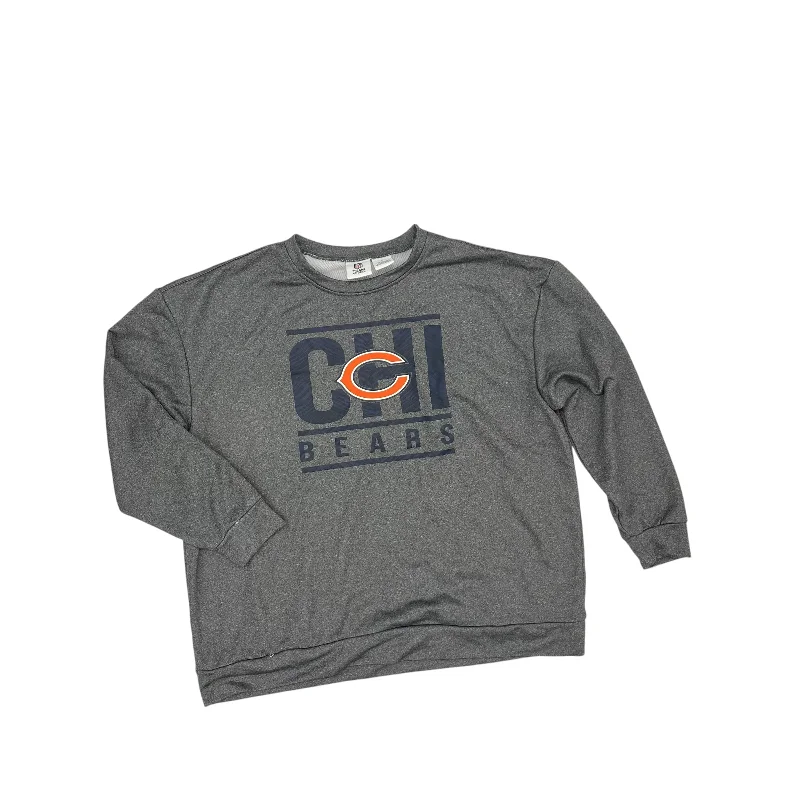 festive geometric sweatshirts -Athletic Sweatshirt Crewneck By Clothes Mentor In Grey, Size:L