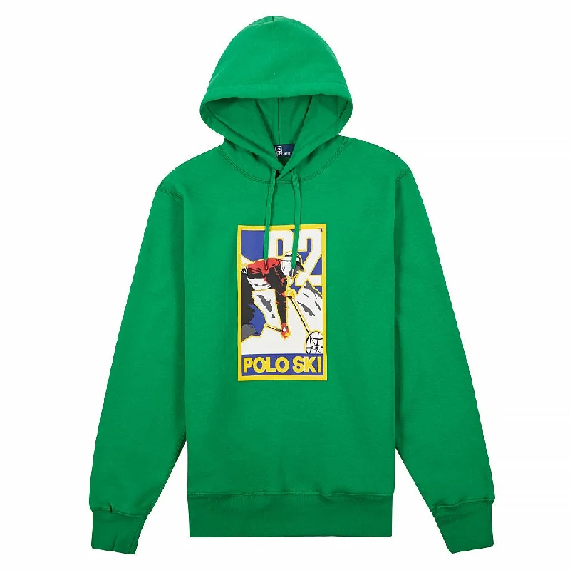 gradient geometric hoodies -Polo Ski Graphic Fleece Hoodie