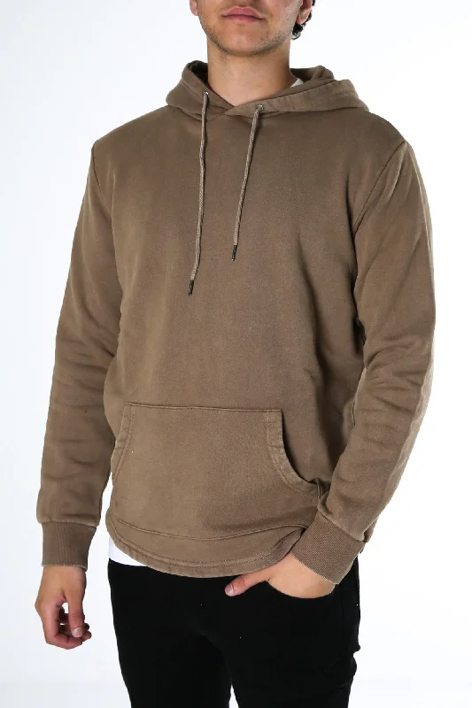 safari design hoodies -Curved Hem Hoody Brown