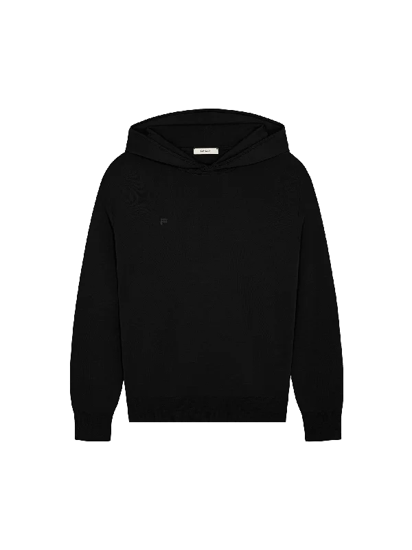 quirky vibe hoodies -Mens DNA Regenerative Merino Wool Hoodie—black