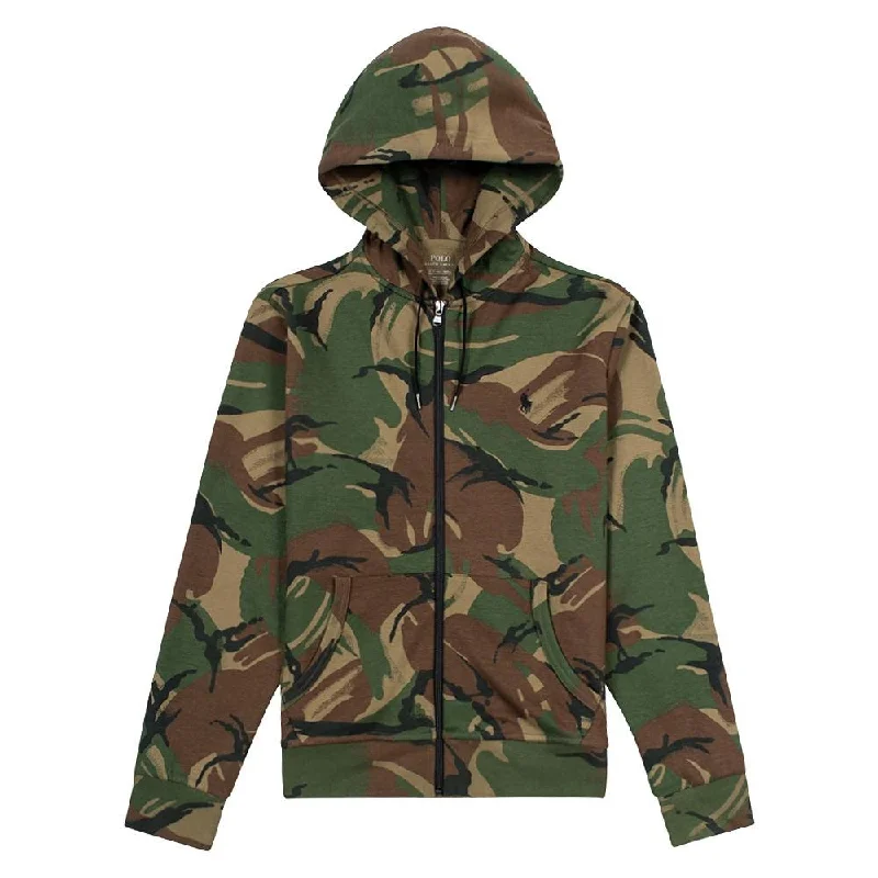 petal geometric hoodies -Double-Knit Full Zip Tech Hoodie | British Camo