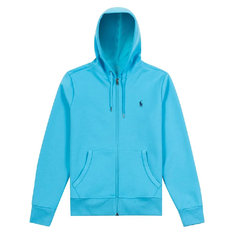 lush geometric hoodies -Double-Knit Full Zip Tech Hoodie | Carolina Blue