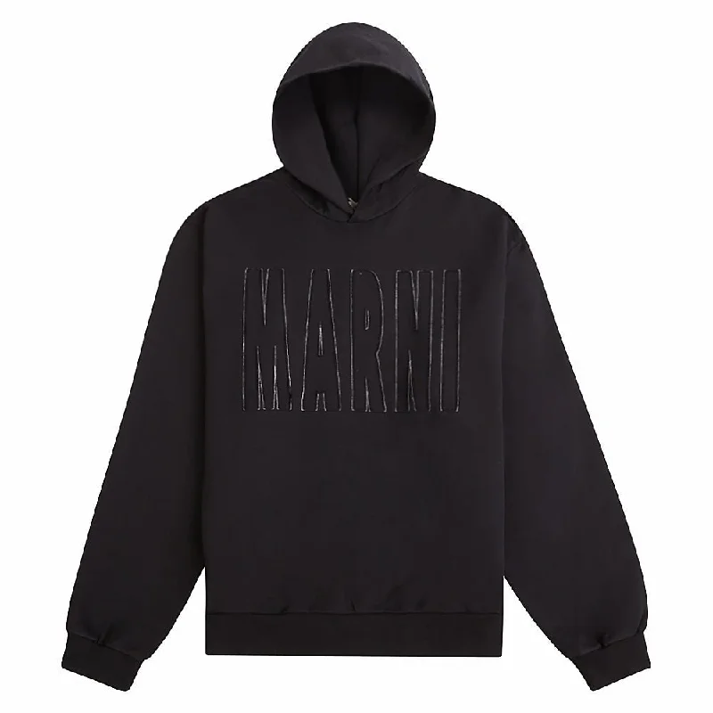 roam stripe hoodies -Across Logo Hoodie | Black