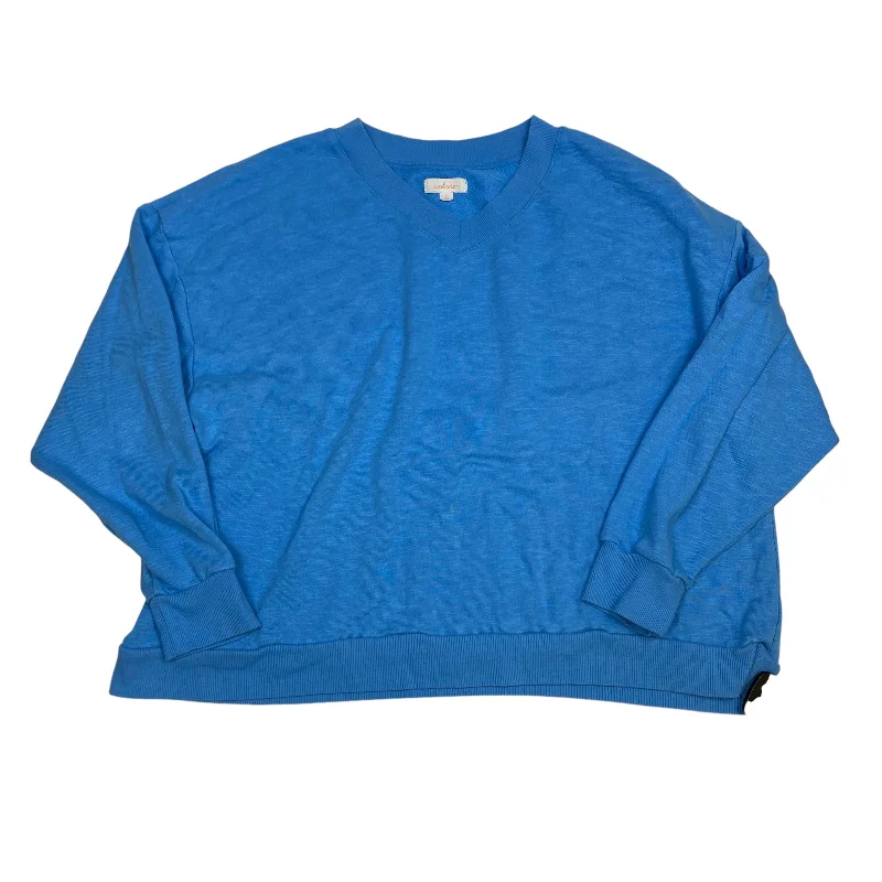 tech geometric sweatshirts -Sweatshirt Crewneck By Colsie In Blue, Size: L