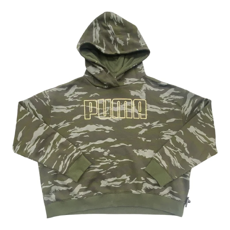 striking geometric sweatshirts -Sweatshirt Hoodie By Puma In Camouflage Print, Size: Xl