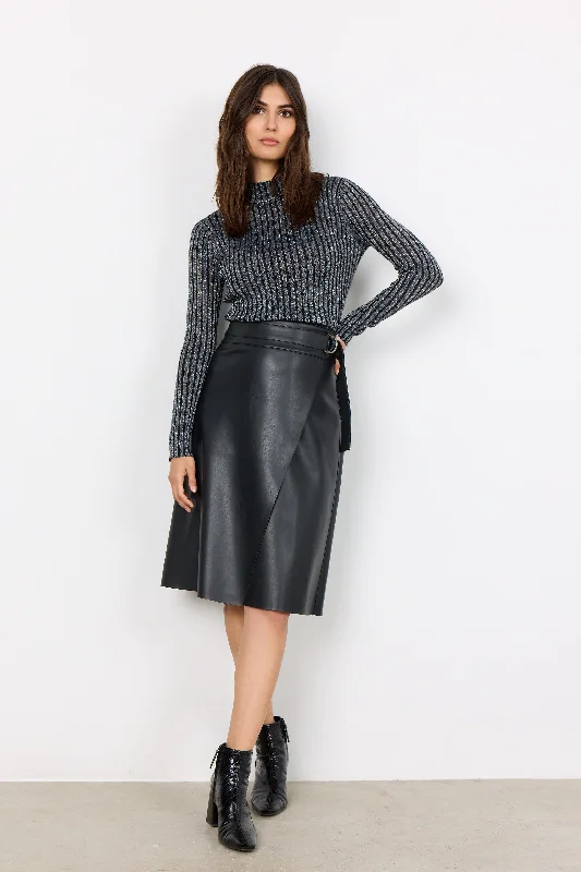 cuff flowy skirts -cuff flowy skirts -Soya Beckie 4 Pleather Skirt