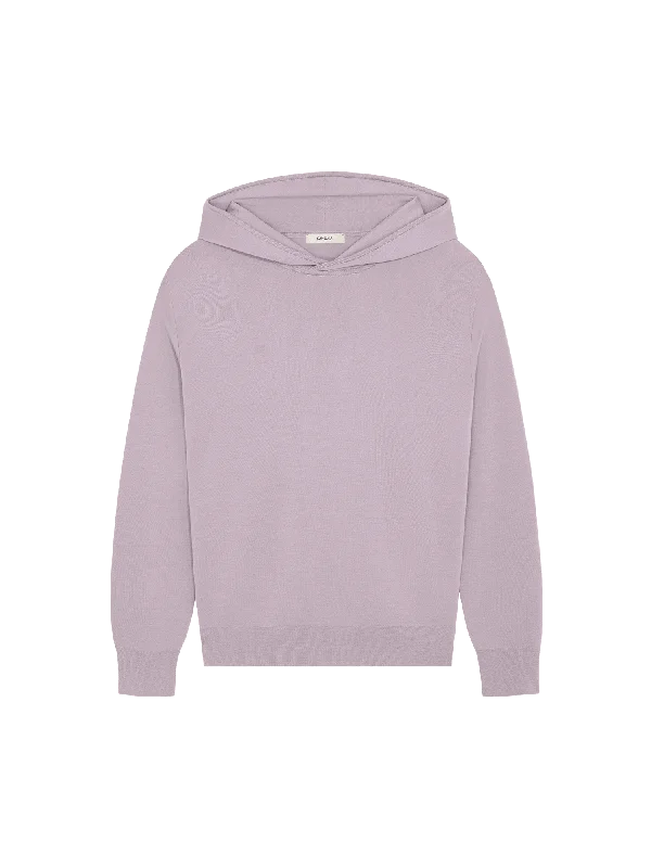 soft trend hoodies -Mens DNA Regenerative Merino Wool Hoodie—raisin purple