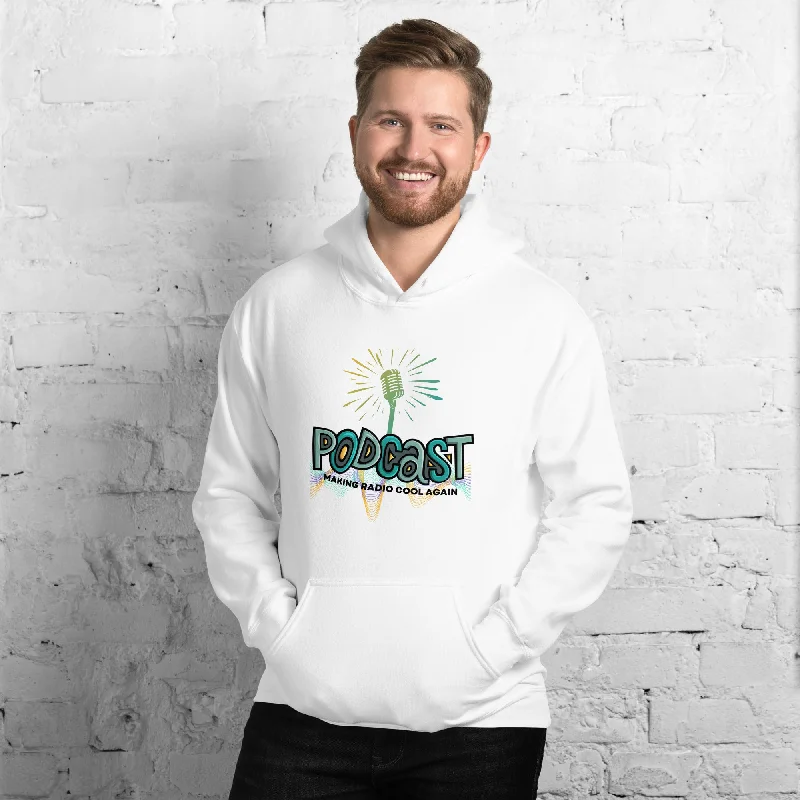 sweat geometric hoodies -Podcast Making radio Cool Again Unisex Hoodie