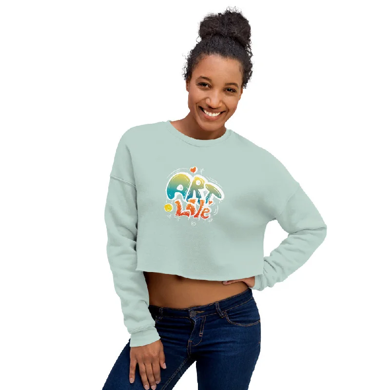 worn art sweatshirts -Art Love - Crop Women  Sweatshirt