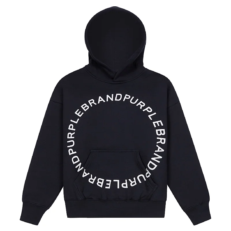 roam print hoodies -Circle Wordmark Hoodie | Black