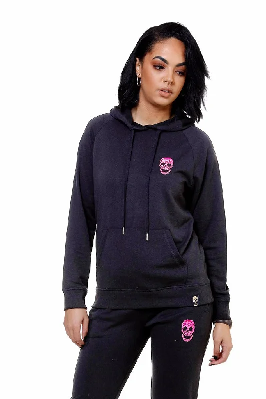 roam slogan hoodies -Ladies Black Hoodie