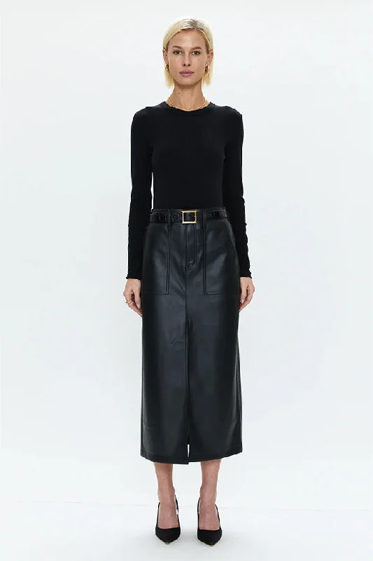 toasty winter skirts -toasty winter skirts -Pistola - Alice Utility Midi Skirt - Slate Black