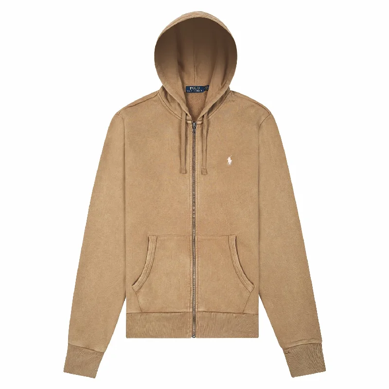 gradient stripe hoodies -Loopback Zip-Down Hoodie | Rustin Tan