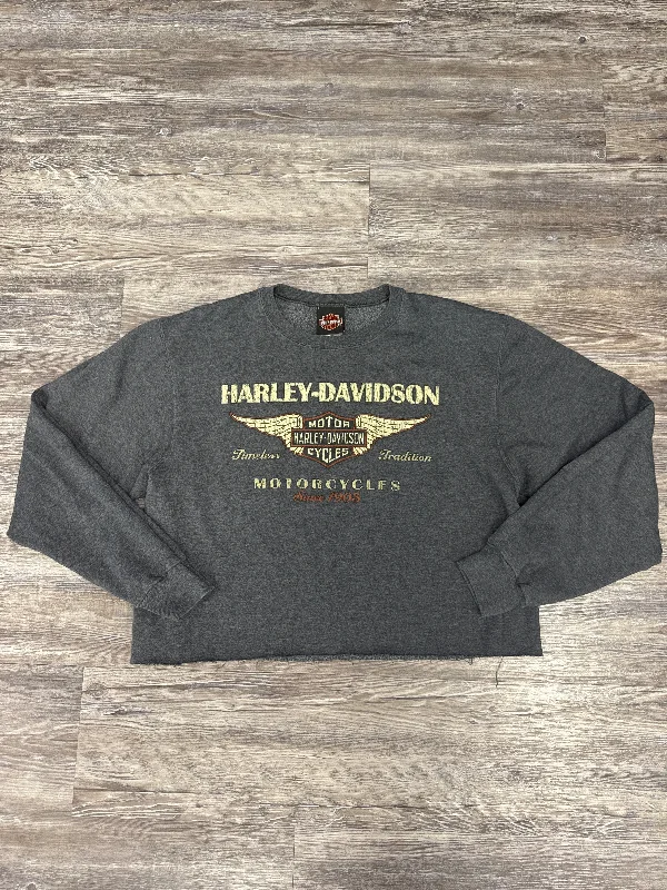 plush cotton sweatshirts -Sweatshirt Crewneck By Harley Davidson In Grey, Size: S