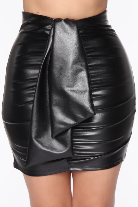 breezy summer skirts -breezy summer skirts -Party Starter PU Leather Mini Skirt - Black