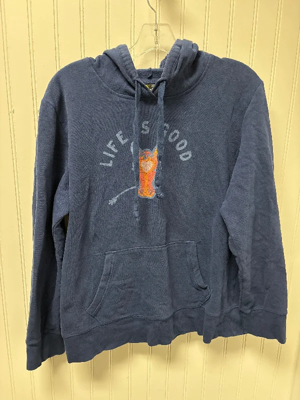 bold trend sweatshirts -Sweatshirt Hoodie By Life Is Good In Blue, Size: L