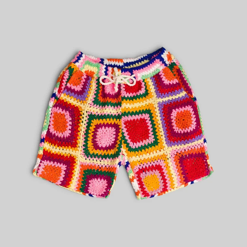 sports vented shorts -sports vented shorts -Crochet Camp Shorts